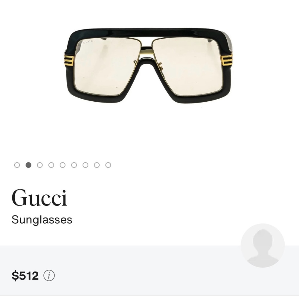 Gucci Black and Gold Sunglasses